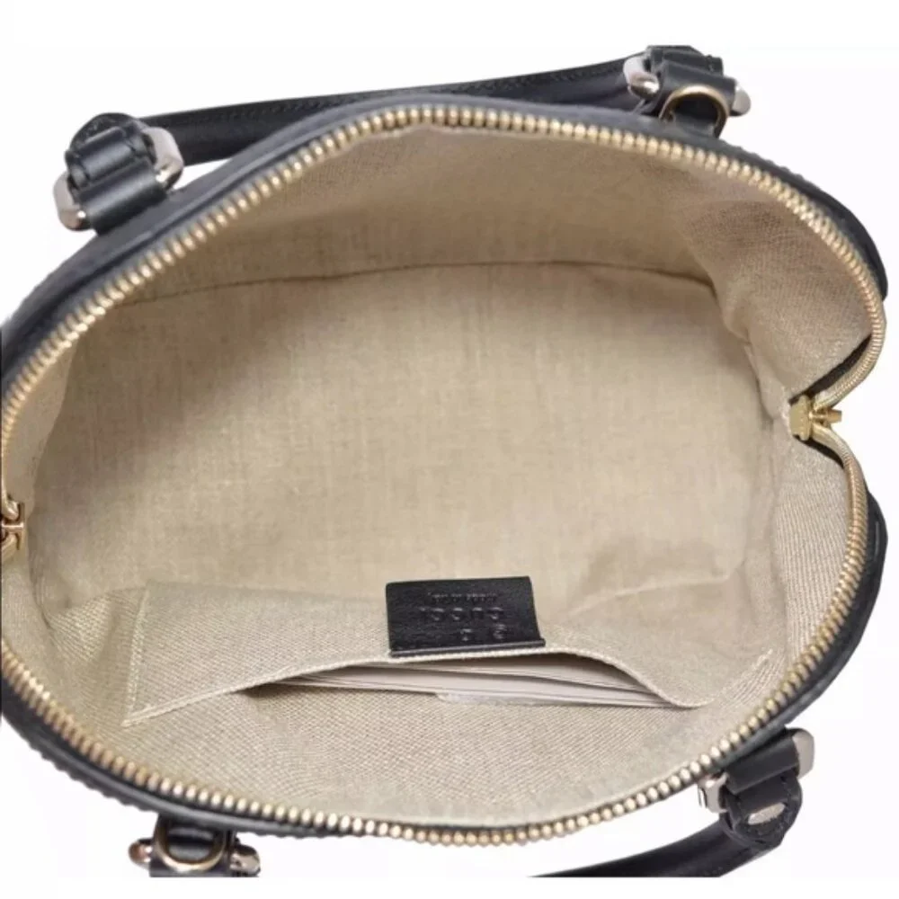 NEW GUCCI MicroGuccissima GG Crossbody Black Leather Dome Bag Small $1,950